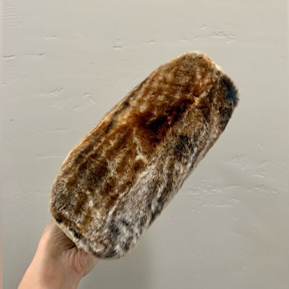 Handmade Genuine Shearling Wooden Frame Clutch/Shoulder Bag/Crossbody - Picture 14 of 15